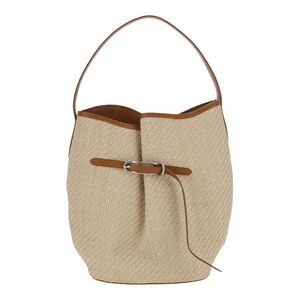 Liffner Women Belted Bucket Bag Large Raffia